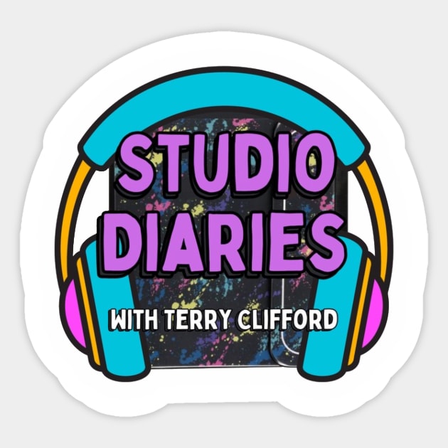 Studio Diaries Podcast with Retro Folder and Headphones Sticker by Studio Diaries